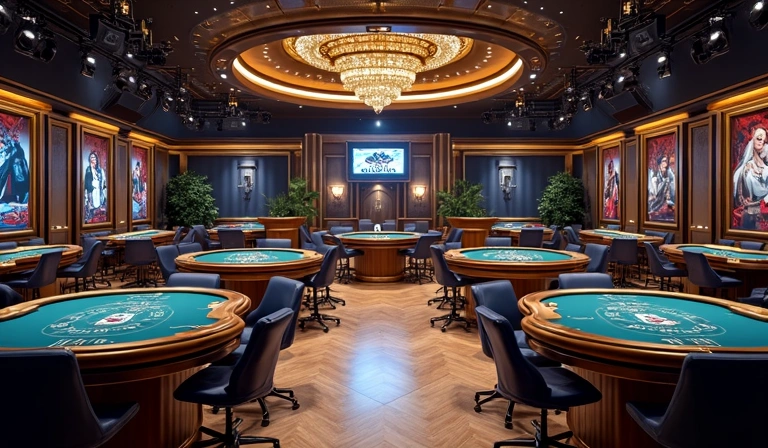 Studio live casino U2 dengan meja mewah